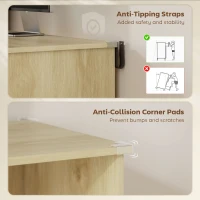 HOMCOM Computer Desk, Office Desk with Bookshelf, File Drawer and Legal Hanging File Holders, Oak Wood Effect(m-6)