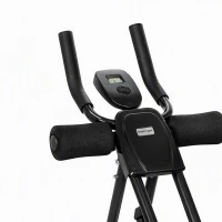 SPORTNOW Aparato de Abdominales Plegable con Pantalla LCD, Doble Riel, Espuma PVC, Marco de Acero, 92x41x83cm, Negro(m-7)