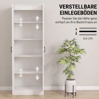 HOMCOM Voorraadkast 175 cm met opbergruimte, keukenkast met soft-close deuren en verstelbare planken, wit(m-6)