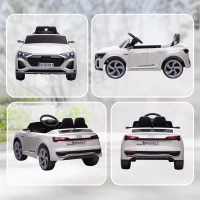 AIYAPLAY Mașină Electrică pentru Copii, 12V Audi Q8, 3-5 km/h, Telecomandă, Faruri, Muzică, Alb(m-9)