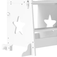 AIYAPLAY 2-in-1 Toddler Step Stool with Safety Rail for Kitchen, Bathroom, White(m-9)