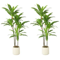 HOMCOM 150cm Lifelike Fake Tree, Artificial Dracaena Tree with Bendable Trunks, Green(m-1)