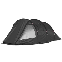 Outsunny Campingzelt Trekkingzelt Zelt, wetterbeständig, 2 Räume,  475 x 264  cm Breite x 172, Schwarz(m-11)
