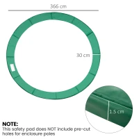 HOMCOM 12FT Trampoline Spring Cover, Plastic Trampoline Pad Replacement Safety Guard, Green(m-3)