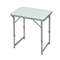 Outsunny Campingtisch Klapptisch Universaltisch Koffertisch Gartentisch Falttisch höhenverstellbar Alu + MDF Weiß 60 x 45 x 47,5/64 cm(m-12)