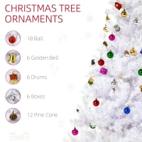 HOMCOM 5ft Snow Artificial Christmas Tree w/ Metal Stand Decorations Home Seasonal Elegant Faux White(m-4)