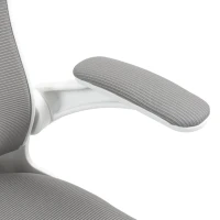 HOMCOM Cadeira de Escritório Giratória com Altura Ajustável Apoio para a Cabeça e Suporte Lombar Ajustáveis 58x63x115-125 cm Cinza(m-8)