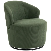 HOMCOM Accentstoel, 360 graden draai, moderne draaifauteuil met ronde voet, voor woonkamer en slaapkamer, groen(m-10)