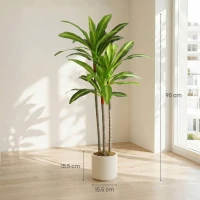 HOMCOM 90cm Lifelike Fake Tree, Artificial Dracaena Tree with Bendable Trunks, Green(m-3)