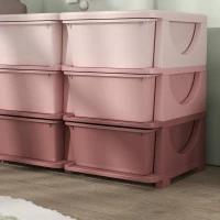 HOMCOM Kids Storage Unit, with Nine Drawers - Pink(m-9)