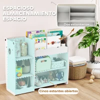 AIYAPLAY Estantería Infantil para Juguetes Estantes Abiertos Compartimentos Diseño de Ositos Organizador de Juguetes Blanco(m-4)