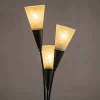 HOMCOM Modern Standing Lamp, 3-Light Upright Floor Lamps for Living Room, Black(m-10)