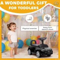 AIYAPLAY Official Mercedes-Benz Ride On Car, Foot to Floor Sliding Walker with Horn, Engine Sounds and Under-Seat Storage, Black(m-5)