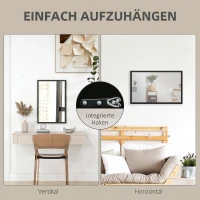 HOMCOM Wandspiegel, 40 x 60 cm, Dekorativer Hängespiegel, einfache Montage, inkl. Schrauben(m-5)