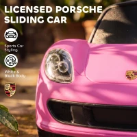 AIYAPLAY Ride on Car, Porsche Licensed Toddler Push Car with Horn, Headlights, Sound and Steering Wheel for 18-36 Months, Pink(m-4)