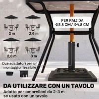 Outsunny Base para Sombrilla de Jardín Peso Neto 9 kg Soporte de Parasol Apto para Mástil de 38mm/48mm para Terraza Patio Exterior Ø44x32 cm Bronce(m-4)