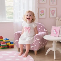 AIYAPLAY Kids Armchair, Glow in the Dark Chair with Star Design for Bedroom, Playroom, Kids Room, Pink(m-10)