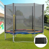 HOMCOM Red de Seguridad de Reemplazo para Trampolín Ø305 cm con Puerta con Cremallera para 6 Postes Rectos Ø305x180 cm Negro(m-10)