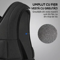 HOMCOM Vestă cu Greutăți 10 Kg, Unisex, 38 Greutăți Individuale, Căptușeală, Închidere Velcro, Negru(m-5)