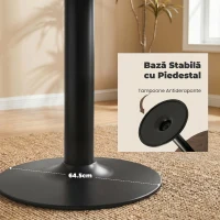 HOMCOM Masă rotundă de dining pentru 6 persoane, Ø110x78 cm, cu bază din oțel, maro cu efect de lemn(m-5)