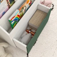 AIYAPLAY Bibliotecă pentru Copii 3-8 Ani cu 3 Rafturi și Sertar Inferior, din MDF, 62,5x30x70 cm, Verde(m-8)