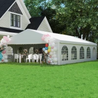 Outsunny Gazebo da Giardino 10x6m con Pareti Rimovibili e Finestre, Acciaio e Poliestere(m-8)