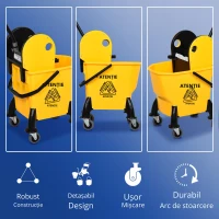 Homcom Galeata Mop cu Carucior si storcator 90×44×36 cm(m-4)