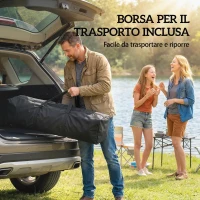 Outsunny Gazebo 3x3 m Pieghevole ad Altezza Regolabile con Luce Centrale e Telecomando, in Metallo e Poliestere, Nero(m-8)