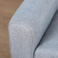 HOMCOM Children's Armchairs Kids Armchair Toddler Chair 2 Seater Wood Frame Mini Sofa for Bedroom Playroom Grey(m-7)