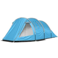 Outsunny Campingzelt Trekkingzelt Zelt, wetterbeständig, 2 Räume,  475 x 264  cm Breite x 172, Blau(m-11)