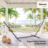 Outsunny Support Pied de hamac Structure Robuste métal époxy Noir 3,60 x 0,92 x 1,12 m, Compatible Hamacs de 3,3 à 3,6 m(m-4)