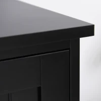 HOMCOM Buffet de cuisine armoire de cuisine contemporaine multi-rangements 2 placards 3 étagères 60 x 30 x 123 cm noir(m-10)