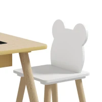 AIYAPLAY 3-Piece Kids Table and Chairs Set with Convertible Desk and Storage Grid, Kids Activity Table for Nursery, Playroom(m-10)