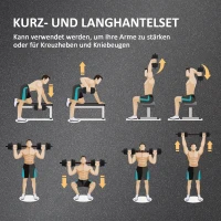 HOMCOM 2 in 1 Hanteln Set 20 kg verstellbare Kurzhantel & Langhantel professionell Dumbbell Krafttraining Schwarz(m-4)