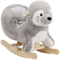 AIYAPLAY Baby Rocking Horse, Seal Rocking Animal with Sounds and Belt for Toddlers 12-36 Months,(m-1)