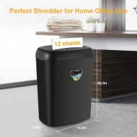 Practical Paper Shredder with P4 Privacy Level and Anti-Jam Function, Cross Cut Shredder for Offices, 36L x 25W x 47H cm, Black(m-5)