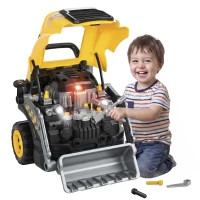 AIYAPLAY Brinquedo de Motor de Escavadora para Crianças com Vapor Luzes e Filhos Conjunto de Reparação Mecânico 3-6 Anos Amarelo(m-7)