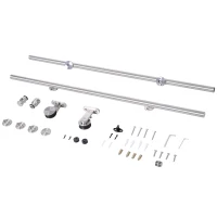 HOMCOM Kit de Herrajes de Acero Inoxidable para Instalación de Puerta Corredera de Madera Ø2,5x200 cm Plata(m-10)