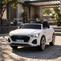 AIYAPLAY Audi Q8 etron Sportback Licensed Ride on Car with Remote Control, Four-Wheel Suspension, Soft Start for Ages 3-4, White(m-8)