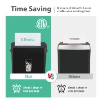 Ultra-Quiet Paper Shredder with P-4 Cross-Cut Security, Multi-Media Shredder for Home Office and Small Spaces, 32L x 16.5W x 38H cm, Black(m-9)