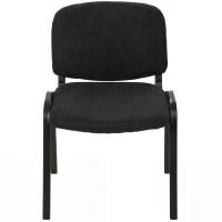 HOMCOM Meeting Chair, Stackable Ergonomic Office Chair with Padded Seat, Curved Backrest for Conference Room, Black(m-15)