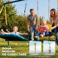 AIYAPLAY Structură pentru leagăn de grădină pentru copii cu vârsta între 3-8 ani, din oțel, 4 cârlige, 260x160x178 cm, albastru(m-6)