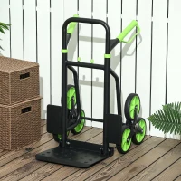 DURHAND Carretilla Plegable para Escalera con Ruedas Carga 120kg Carretilla de Mano Portátil para Entrega Almacenes Verde(m-7)