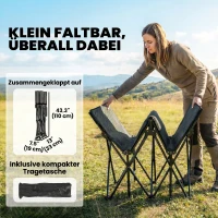 Outsunny Feldbett faltbar Campingbett mit Tragetasche Campingliege bis 200 kg Indoor, Outdoor, 200 x 80 x 40 cm Schwarz(m-7)