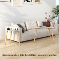 HOMCOM Set 2 măsuțe de living suprapozabile în stil nordic cu picioare din lemn, culoare lemn(m-6)