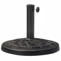 Outsunny Base Ombrellone Rotonda da Giardino in Resina Ø44 × 33cm(m-11)