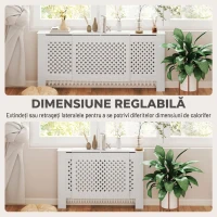 HOMCOM Mască pentru Calorifer cu Grilaj Încrucișat și Lungime Reglabilă, 136-200 x 21,5 x 91,7 cm, Alb(m-7)