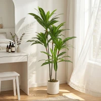 HOMCOM 150cm Lifelike Fake Tree, Artificial Dracaena Tree with Bendable Trunks, Green(m-14)