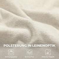 HOMCOM Schaukelstuhl in Leinenoptik mit 5-fach verstellbarer Fußstütze und Leinenoptik, für Wohnzimmer, Cremeweiß(m-7)