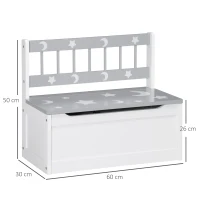 ZONEKIZ 2 In 1 Kids Storage Bench, Toy Box w/ Safety Rod - Grey(m-3)